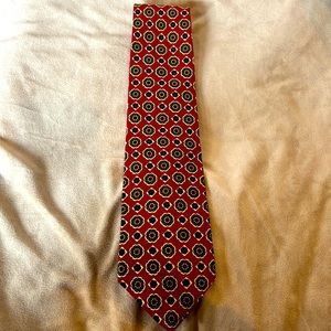 Faconnable red floral silk tie